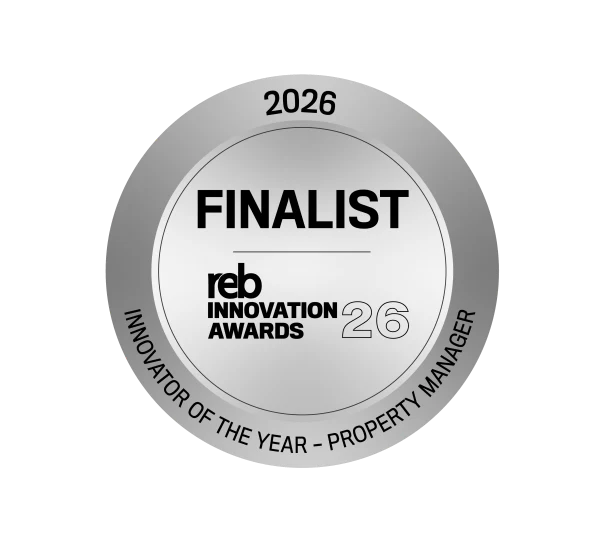 2026 REB Innovation Awards finalist seal — Innovator of the Year, Property Manager